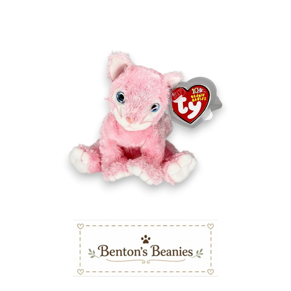 Carnation the Cat Ty Beanie Baby | Pretty in Pink 🌸 | Mint Heart Tag ⭐